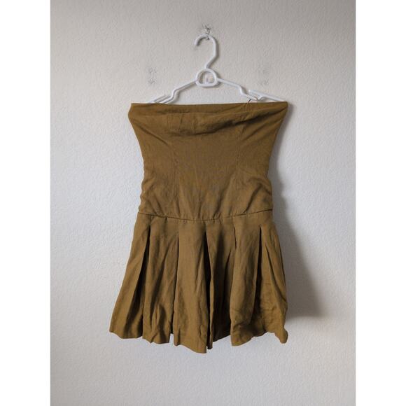 Reformation Isabeli Linen Mini Pleated Womens Dress Ginger Size 6 - Mustard Gold - mordernwear.com Reformation Isabeli Linen Mini Pleated Womens Dress Ginger Size 6 - Mustard Gold - mordernwear.com